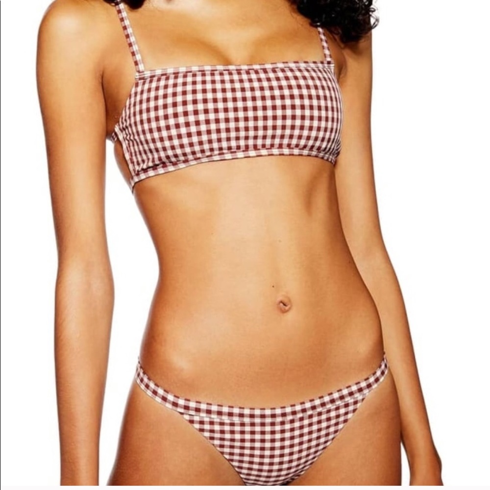 topshop | gingham swimsuit